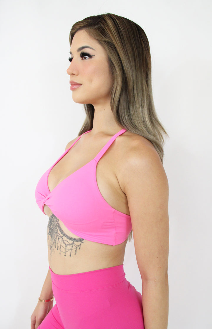 Quite A Twist Sportsbra-Pink